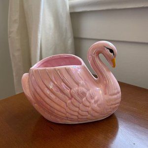 Pretty Pink Vintage Swan Planter / Trinket Dish